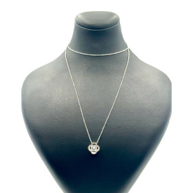 Ланцюг Swarovski із білого золота з підвіскою та цирконієм 
